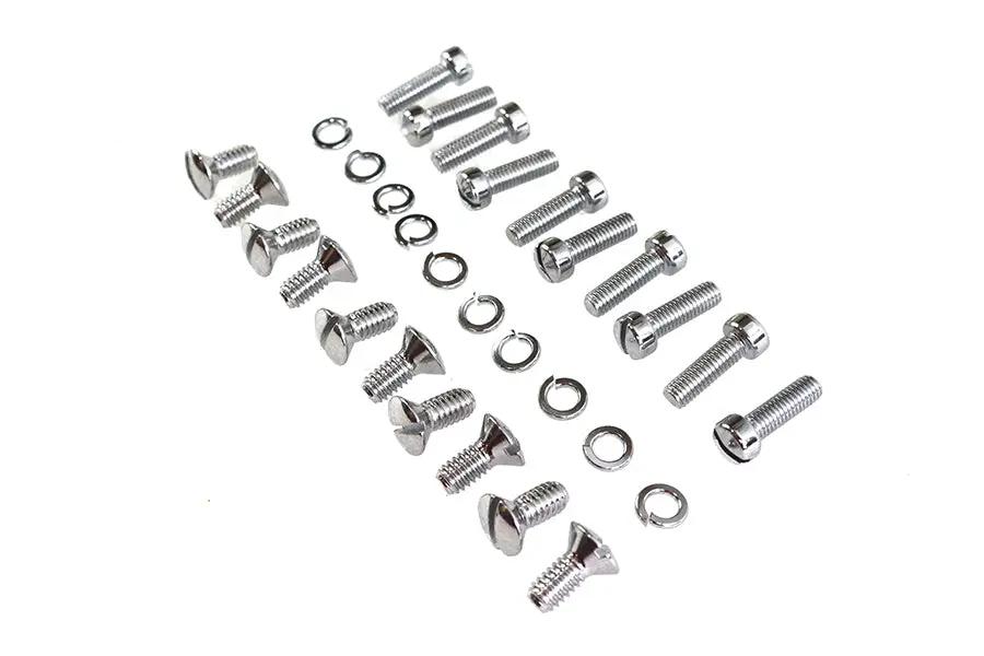 Colony Chrome Outer Primary Cover Screw Set for Harley Davidson EL & FL Models by Colony