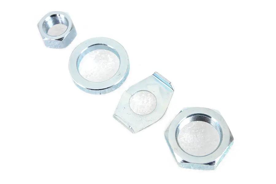 V-Twin Zinc Rear Axle Nut and Lock Kit for Harley Davidson EL and FL Models by V-Twin