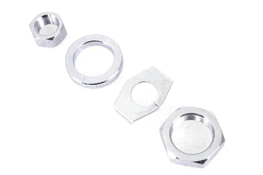 V-Twin Zinc Rear Axle Nut and Lock Kit for Harley Davidson EL and FL Models by V-Twin