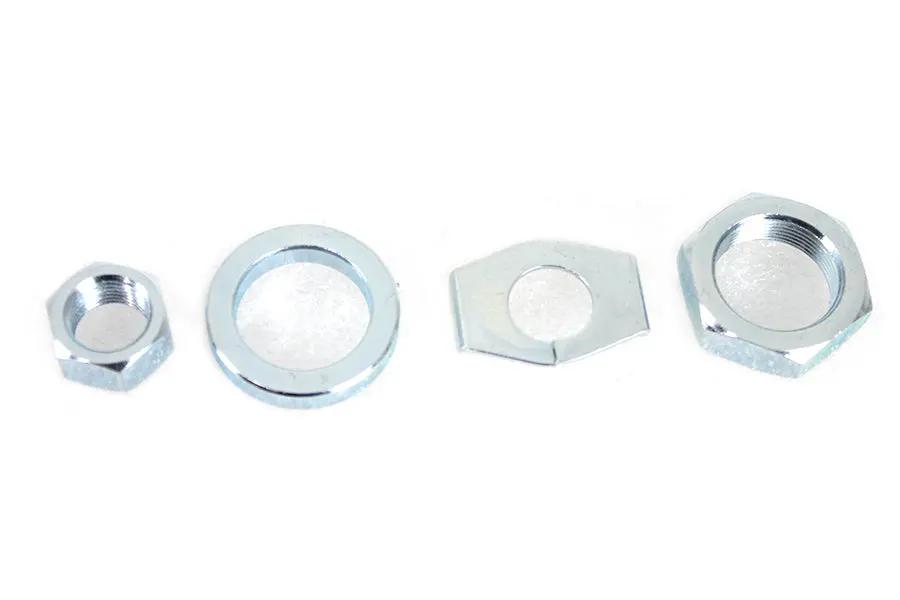 V-Twin Zinc Rear Axle Nut and Lock Kit for Harley Davidson EL and FL Models by V-Twin