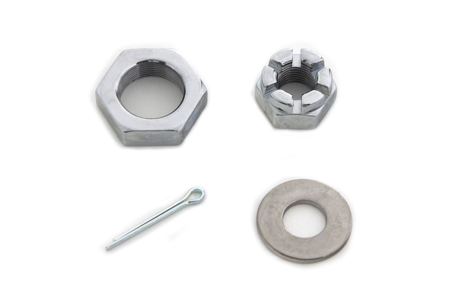 V-Twin Chrome Front Axle Nut Kit for Harley Davidson G 1930-1939