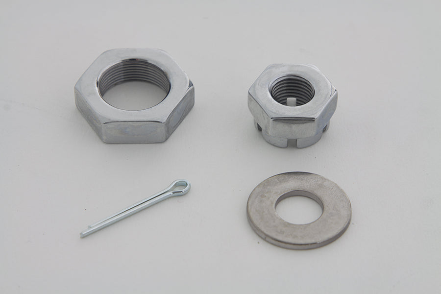 V-Twin Chrome Front Axle Nut Kit for Harley Davidson G 1930-1939