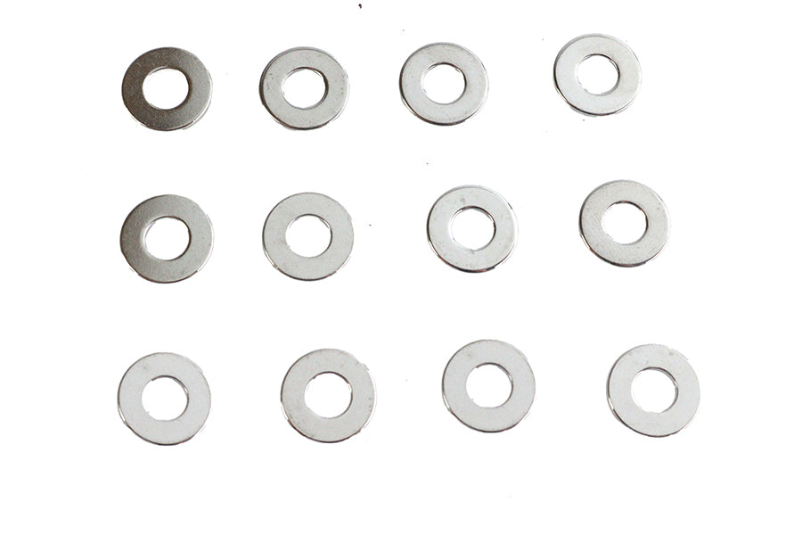 V-Twin Chrome Flat Washer 1/4 inch Inner Diameter - Durable Steel Fastener
