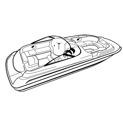 Carver Performance Poly-Guard Styled-to-Fit Boat Cover for 20.5' Sterndrive Deck Boats with Walk-Thru Windshield - Grey