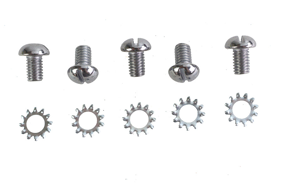 Colony Chrome Wheel Hub Star Cover Screws for Harley Davidson EL and FL Models