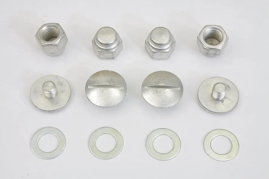 Colony Cadmium Rocker Shaft End Cap Nut Slot Type for Harley Davidson FL and XL Models by Colony