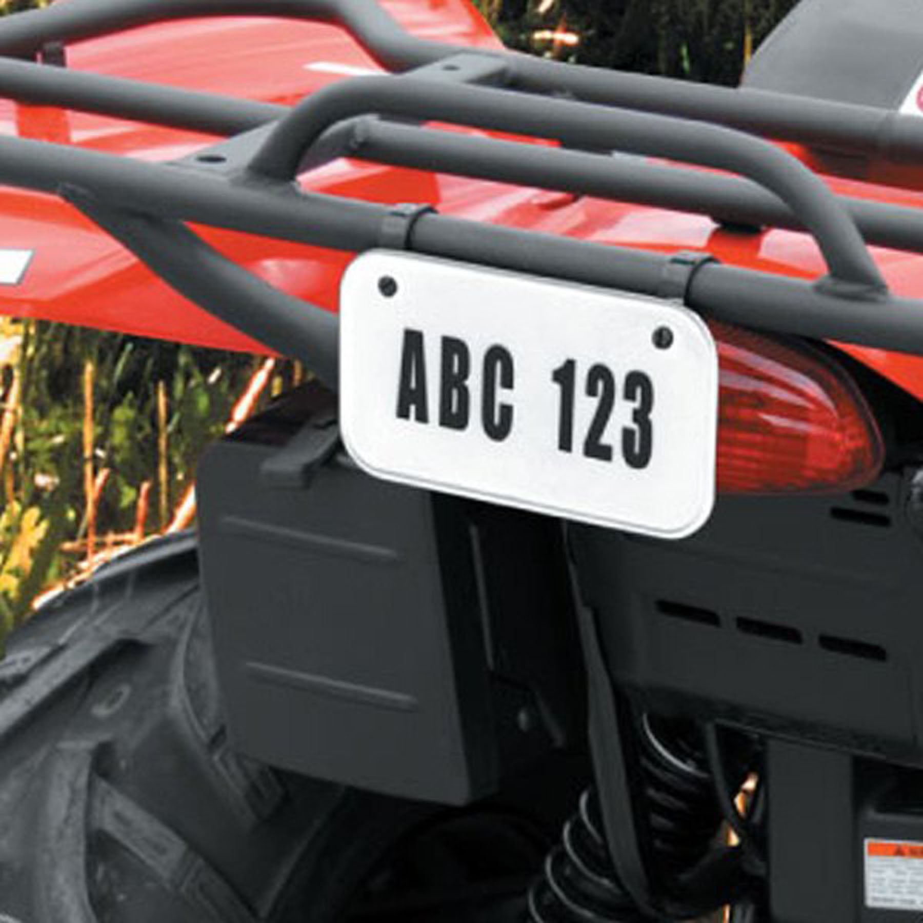 HARDLINE ATV License Plate White with Part Number 2340W