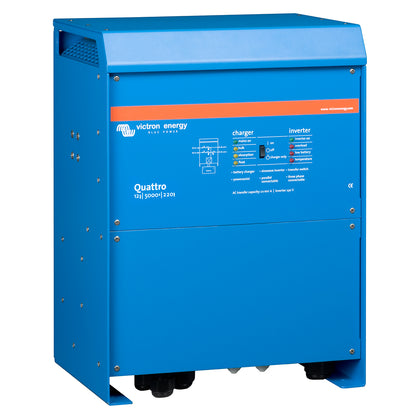Victron Energy Quattro Inverter/Charger 12 VDC - 5000W with 200AMP Battery Charger and Auto Transfer Switch