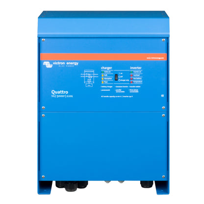 Victron Energy Quattro Inverter/Charger 12 VDC - 5000W with 200AMP Battery Charger and Auto Transfer Switch