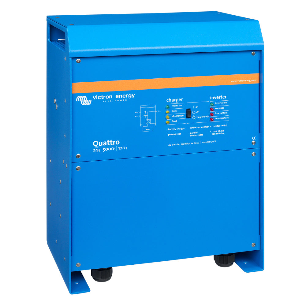 Victron Energy Quattro Inverter/Charger 24V DC – 5000W with Dual 120V AC Inputs and Auto Transfer Switch