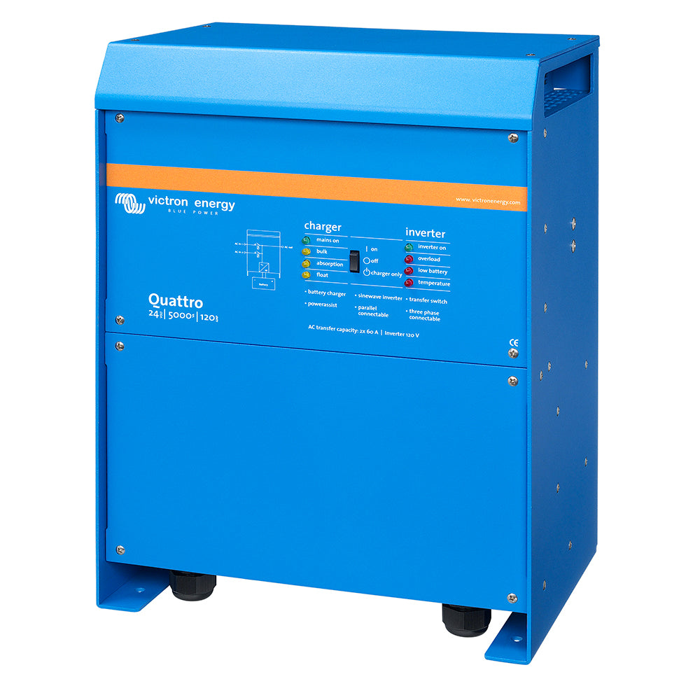 Victron Energy Quattro Inverter/Charger 24V DC – 5000W with Dual 120V AC Inputs and Auto Transfer Switch