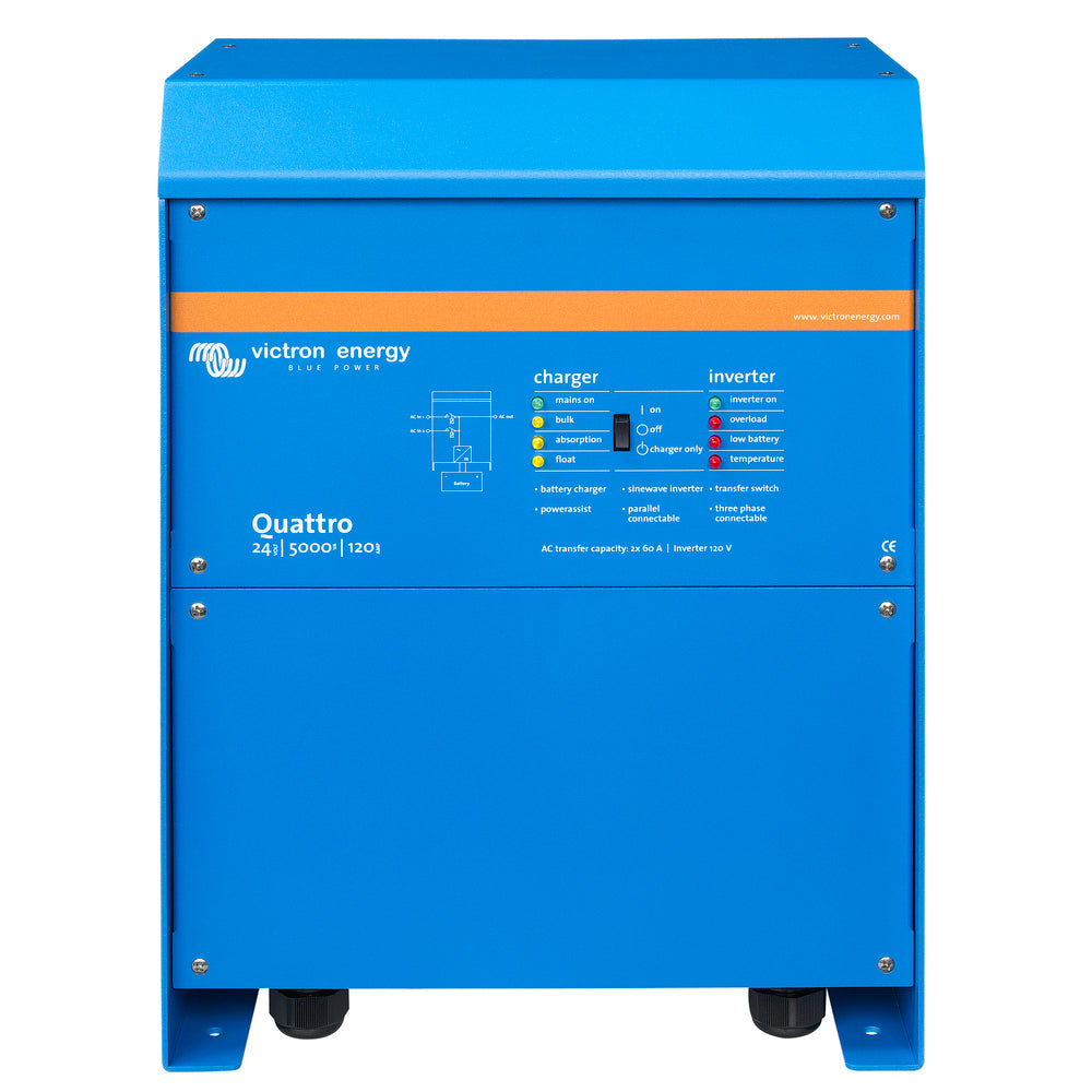 Victron Energy Quattro Inverter/Charger 24V DC – 5000W with Dual 120V AC Inputs and Auto Transfer Switch