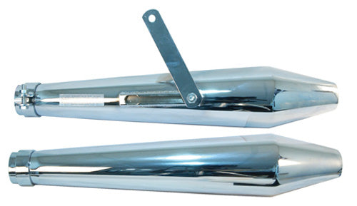 EMGO Cafe Chrome Muffler 80-84032 for Custom Motorcycle Exhaust Systems