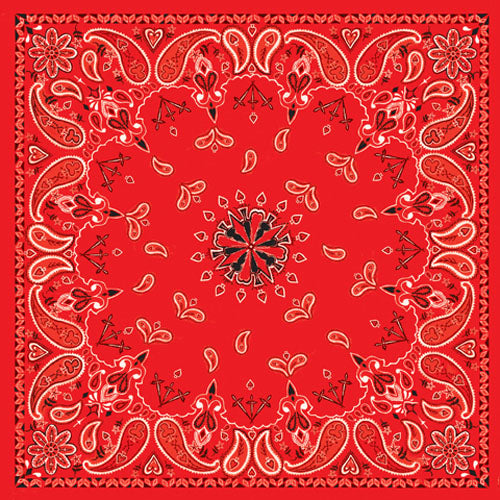Bobster B003 Red Paisley 100% Cotton Bandanna - 22 x 22 Inches, Premium Quality