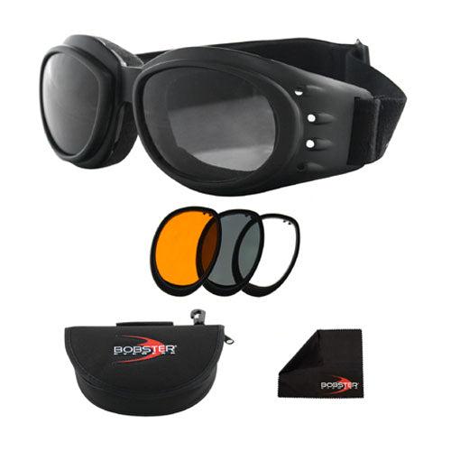 Bobster Cruiser 2 Interchangeable Goggle with Black Frame and Three Lenses