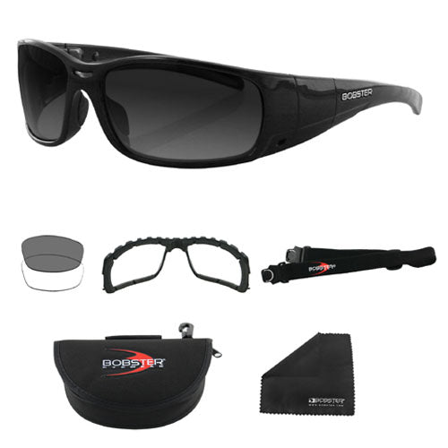 Bobster Gunner Convertible Black Frame with Photochromic & Clear Lenses