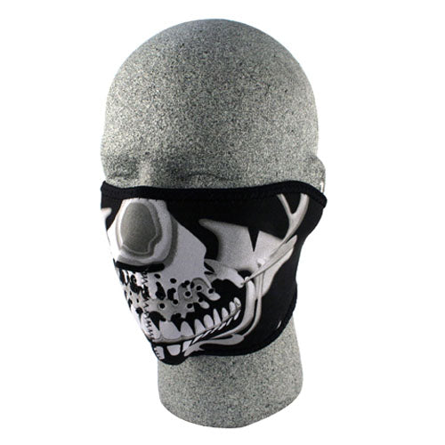 Bobster WNFM023H Neoprene Half Face Mask with Chrome Skull Design