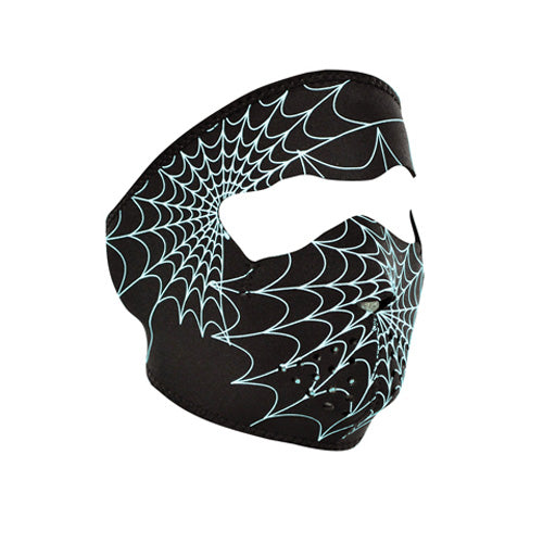 Bobster WNFM057G Glow in the Dark Spiderweb Neoprene Face Mask