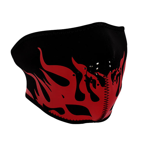 Bobster WNFM229RH Neoprene Half Face Mask with Red Flames Design