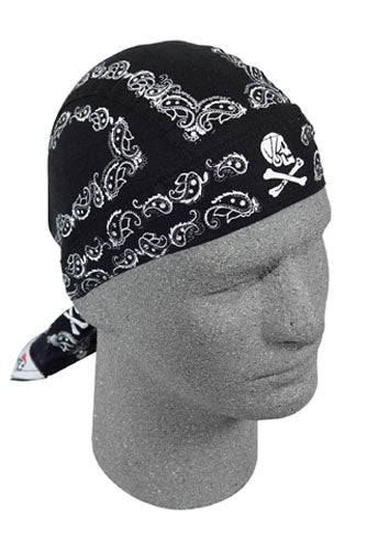 Bobster Z500 Flydanna 100% Cotton Skull Paisley Bandana in Black
