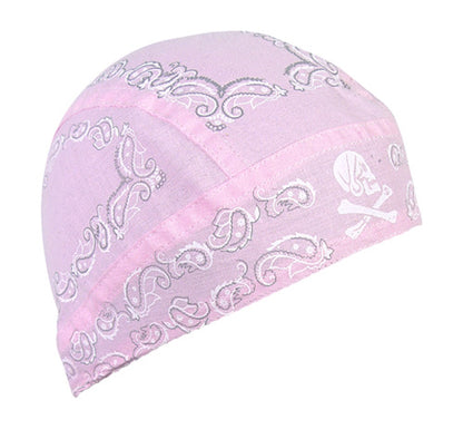Bobster Z502 Flydanna 100% Cotton Skull Paisley Head Wrap in Light Pink
