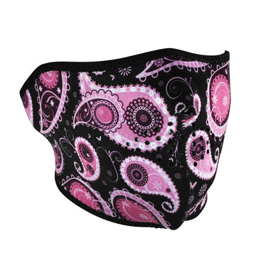 Bobster WNFM162H Half Mask in Neoprene with Purple Paisley Design