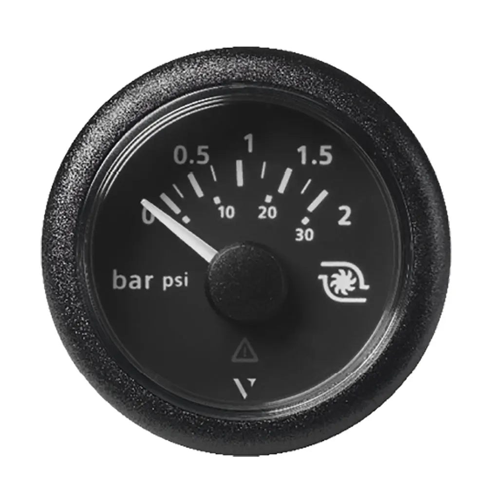 Veratron 52mm ViewLine Boost Pressure Gauge 2 Bar/30 PSI - Black Dial with Round Bezel