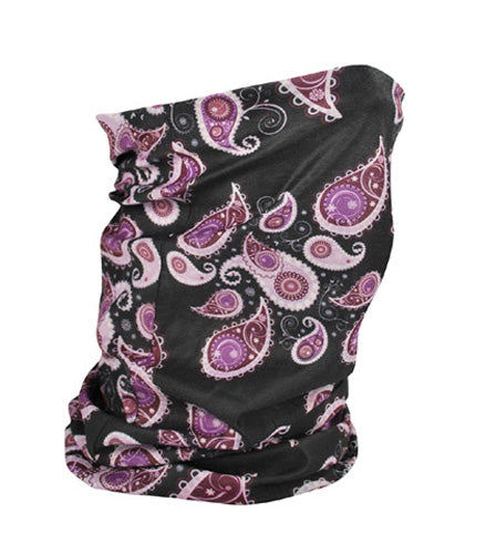 Bobster T228 Motley Tube in Purple Paisley - Polyester Motorcycle Neck Gaiter