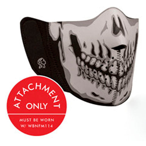 Bobster WBNFM004H Modi-Face Detachable Mask in Neoprene with Gray Skull Design