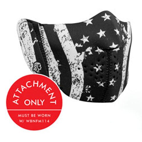 Bobster WBNFM091H Modi-Face Detachable Mask with Black and White Vintage Flag Design