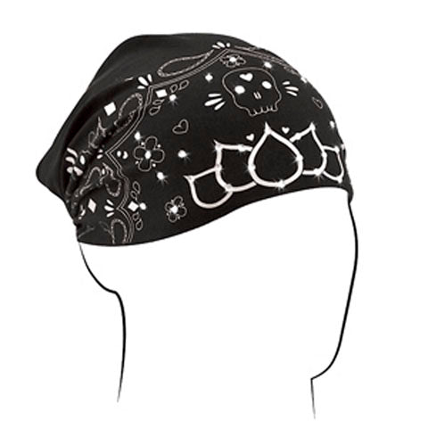 Bobster Highway Honey Cotton and Bamboo Skull Paisley Headwrap - Comfortable and Stylish Bike Helmet Accessory