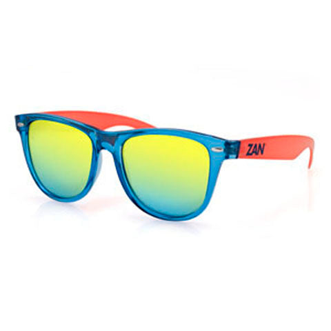 Bobster EZMT05 Minty Sunglasses - Blue & Orange Frame with Smoked Yellow Mirror Lenses