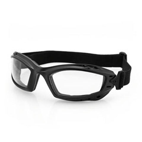 Bobster BBAL001C Matte Black BALA Goggles with Anti-Fog Clear Lens and Z87 Safety Rating