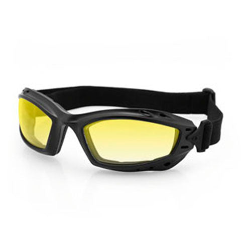 Bobster Matte Black BALA Goggles with Anti-Fog Yellow Lens - Z87 Certified