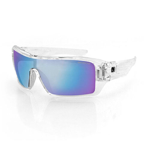 Bobster EPAR002 Paragon Clear Frame Sunglasses with Anti-Fog Smoked Cyan Mirror