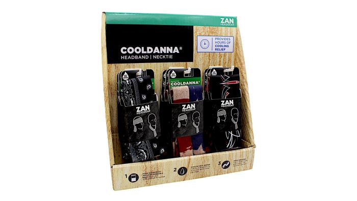 Bobster Zan Polyester Cooldanna Pre-Pack Display (18 pcs) – Compact Headwear Solution