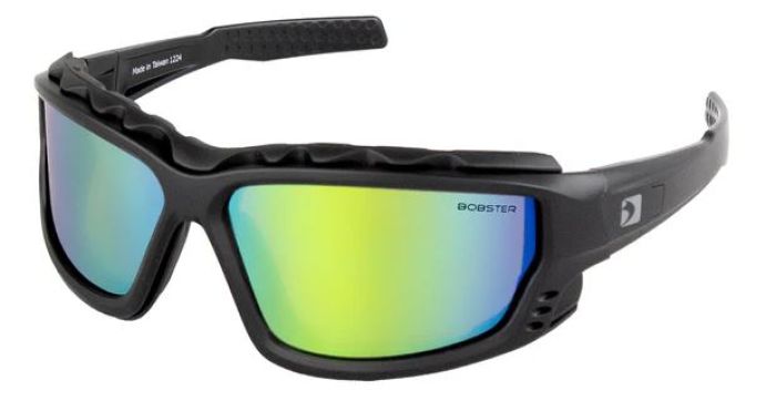 Bobster PCH Convertible Sunglasses Black Frame with Bronze Lenses and Yellow Accents