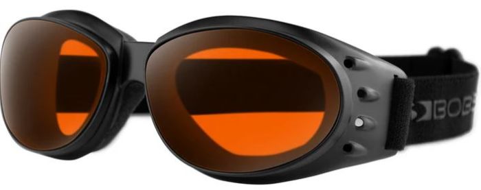 Bobster Cruiser 3 Goggles with Matte Black Frame and Smoked Amber-Clear Lenses