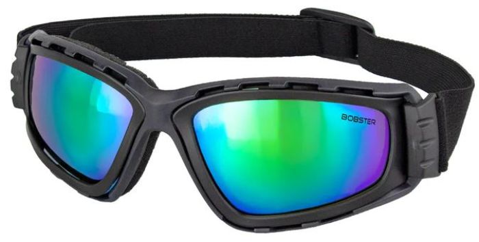 Bobster Freedive Goggles Matte Black Frame with Gray and Blue-Green Lenses - BFD002