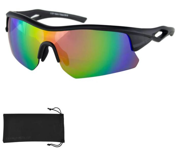 Bobster BDAS001 Matte Black Frame Dash Sunglasses with Brown Pink Revo Mirrored Lenses