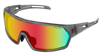 BOBSTER Speed Sunglasses Matte Clear Gray Frame with Smoked Crimson Lenses, Model BSPE01
