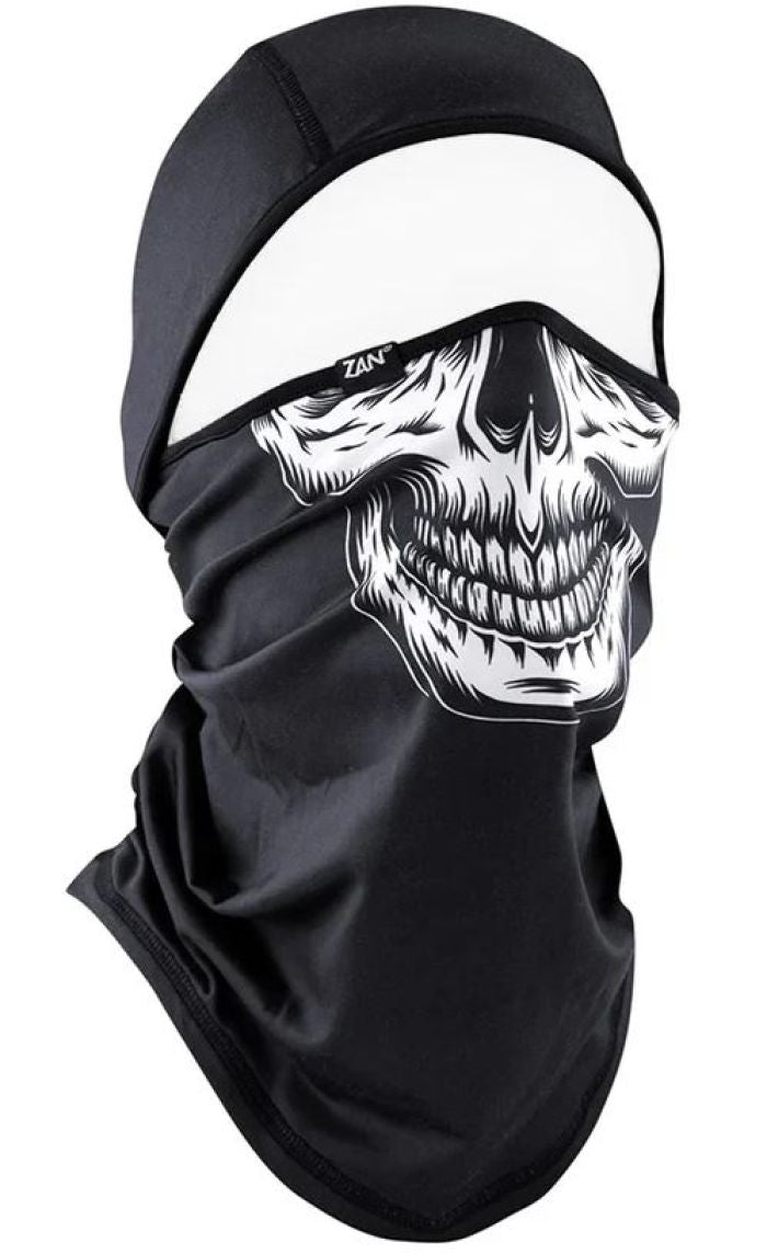 Bobster WB4L002 ZAN Convertible Balaclava SportFlex UPF50+ in Black & White Skull