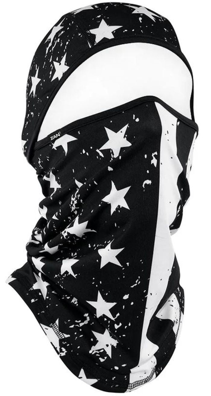 Bobster WB4L091 ZAN Convertible Balaclava SportFlex UPF50+ Black & White Flag