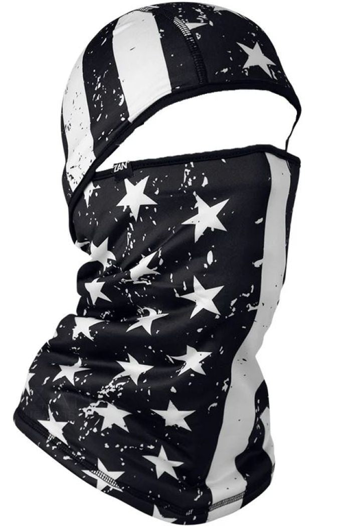 Bobster WBSF091 Convertible Balaclava SportFlex UPF50+ Black & White Flag