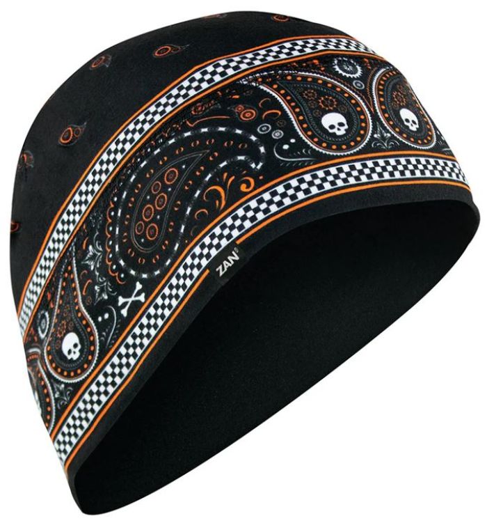 Bobster WHLL197 ZAN Helmet Liner/Beanie SportFlex UPF50+ in Black & Orange