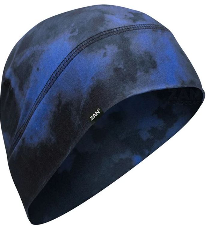Bobster WHLL775 Zan Helmet Liner/Beanie SportFlex UPF50+ Black & Blue Tie Dye