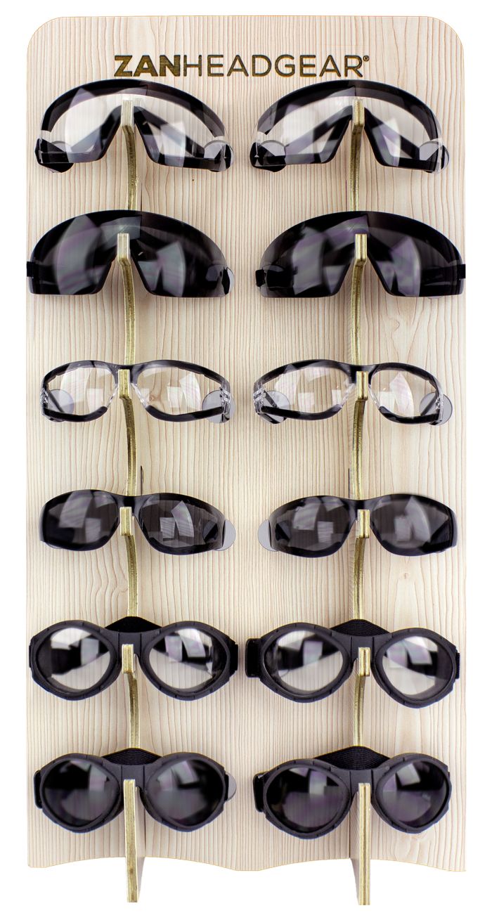BOBSTER EZRIDER25 ZAN Rider Sunglasses and Goggles Assortment – 12-Piece Set