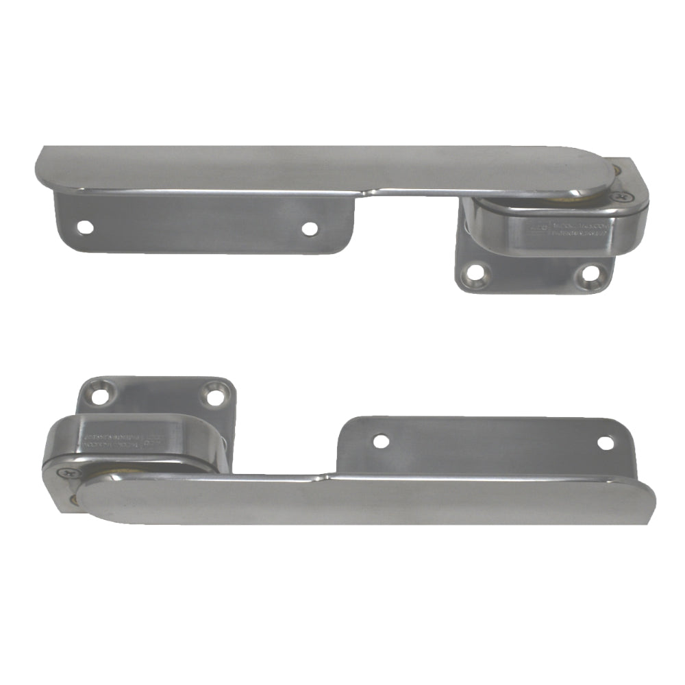 TACO Marine Command Ratchet Hinges - 9-3/8 inch Polished 316 Stainless Steel Pair