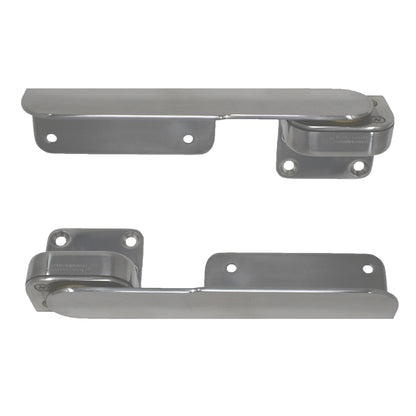 TACO Marine Command Ratchet Hinges - 9-3/8 inch Polished 316 Stainless Steel Pair