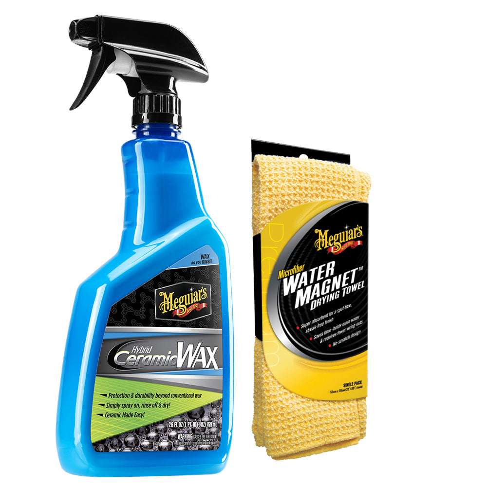Meguiar's G190526-X2000KIT Hybrid Ceramic Wax with Water Magnet Microfiber Drying Towel (22" x 30")